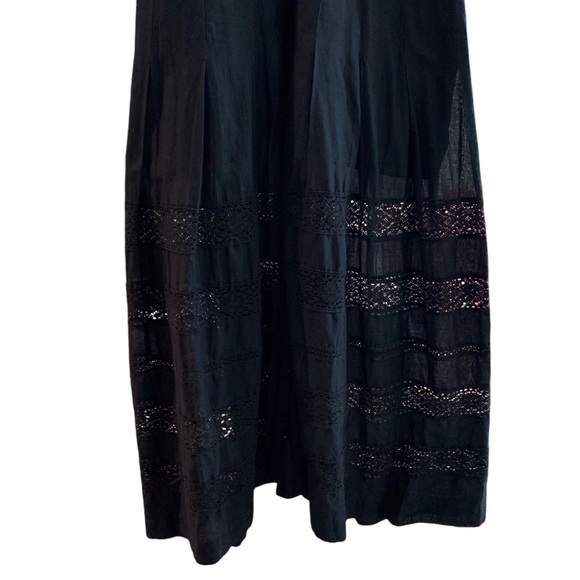 LOVE SHACK FANCY EDIE DRESS BLACK COTTON CROCHET LACE MAXI DRESS COCKTAIL DRESS - Picture 9 of 16